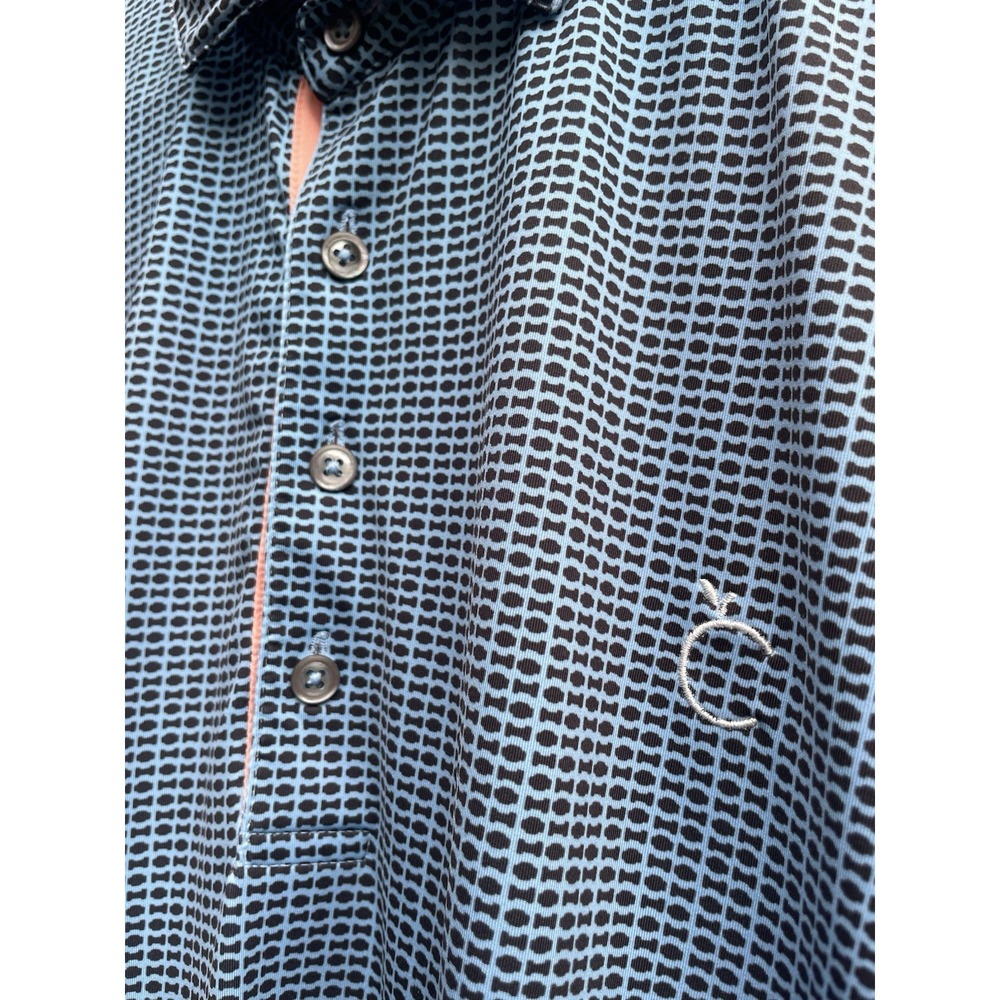 Devereux "Proper Threads" Blue Geometric Golf Polo, Men's XXL - Picture 3 of 11